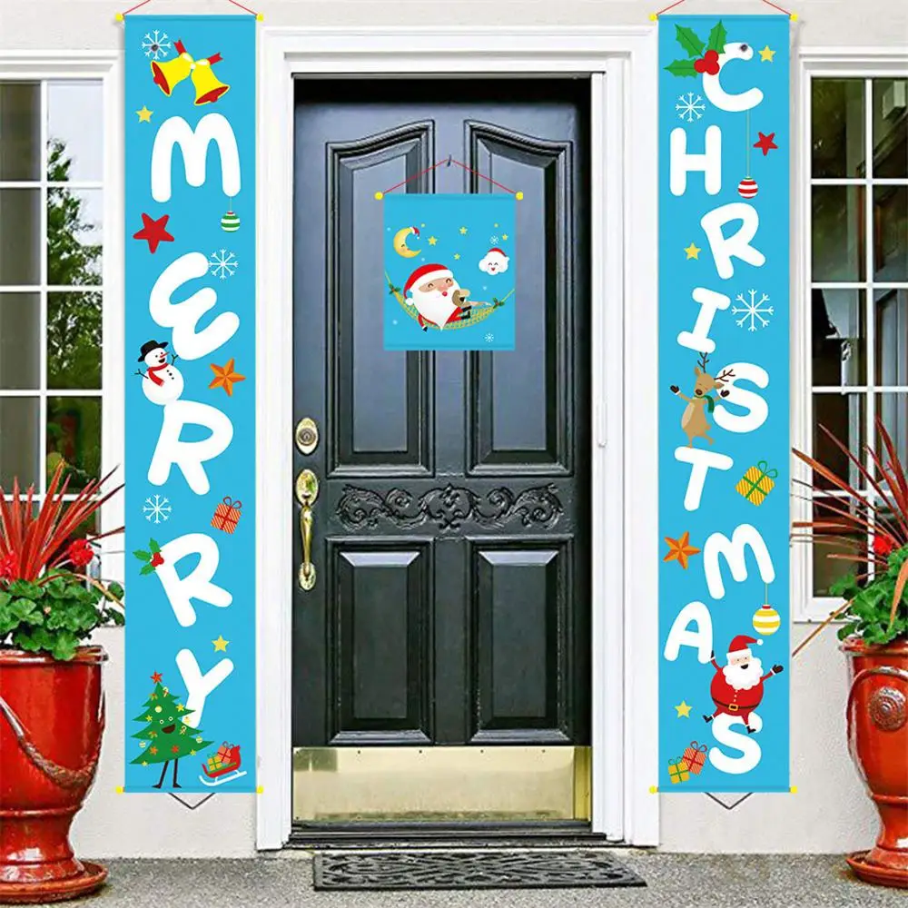 Рождественский занавес украшение двери вешается на стену подвесное украшение в виде флага рождественские украшения Рождество Navidad Q3