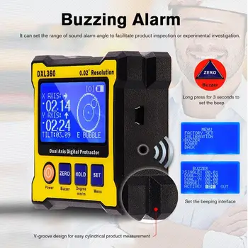 

Dual-axis Digital Display Level Gauge Angle Protractor Electronic Inclinometer Angle Meter Mini Level Magnetic Base
