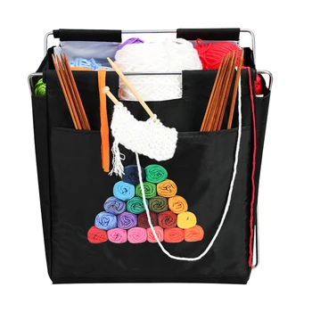 

Foldable Knitting Bag Organizer Yarn Storage Case For Crocheting Hook Knitting Needles Wool Storage Tote Bag For Travel