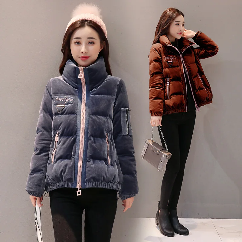 

2018 Winter Long Sleeve Thick Short Hooded Cotton-padded Clothes/Cotton Coat Versatile Elegant Fashion Slim Fit Slimming Ladies'