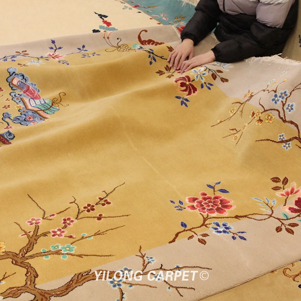 YILONG 6 'x 9' декоративный ковер ручной работы китайские резные шерстяные коврики