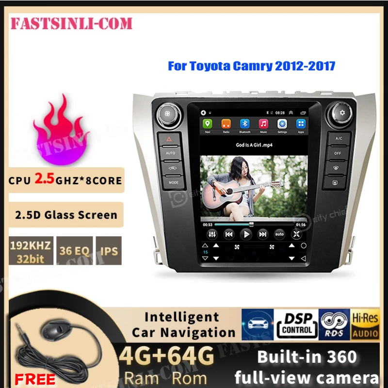 64 Гб мультимедийный плеер в стиле Тесла Android вертикальный экран GPS для Toyota Camry 2012