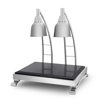 

Commercial trapezoidal double-head stainless steel electric heat insulation lamp seat food hotel breakfast food heating lamp