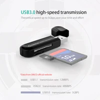 כרטיס sd USB באיכות הגבוהה Orico 3.0 All in 1 Multi קורא כרטיס זיכרון עבור SD & TF כרטיסים-שחור (5)