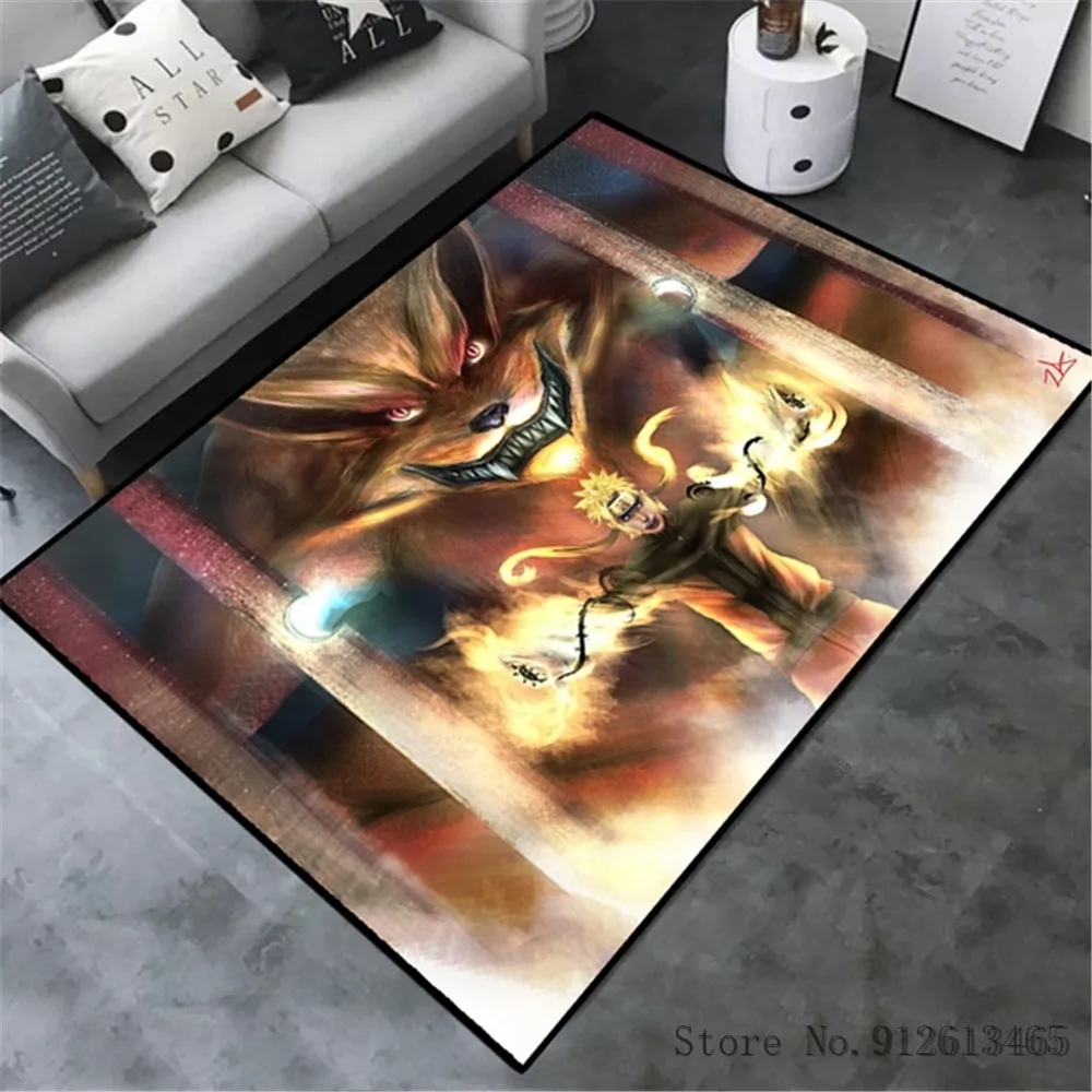 quilt 3D Cartoon Naruto Anime Anime Ninja Uzumaki Uchiha Print Floor Mats area rug Carpets Mats Floor Rug For Living Room Non-slip fitted sheet