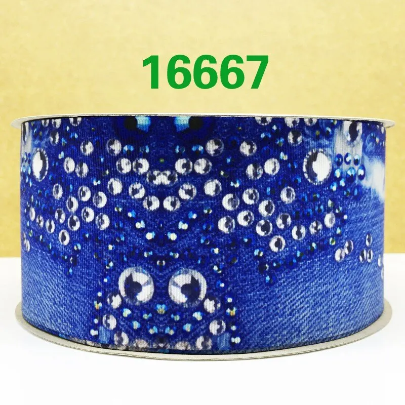 Free shipping 50 yard Christmas printed grosgrain ribbon 16581 - Цвет: 16667