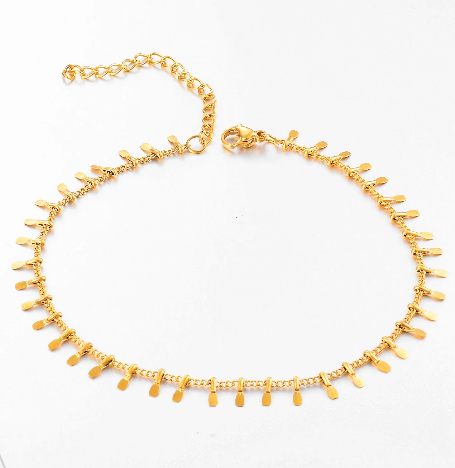 Stainless Steel Bracelet Neo-Gothic Stainless Steel Gold Color Exotic Link Chain Bracelet Anklet On Foot For Women High Quality Fashion Jewelry