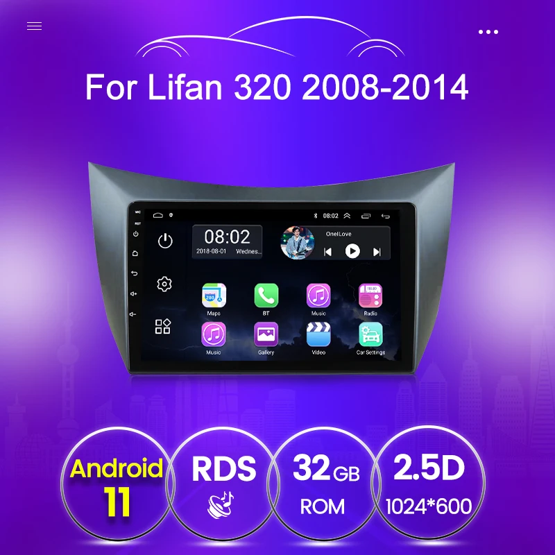 Автомобильный мультимедийный плеер на Android 11 с 9 "экраном 2 Гб ОЗУ 32 ПЗУ GPS
