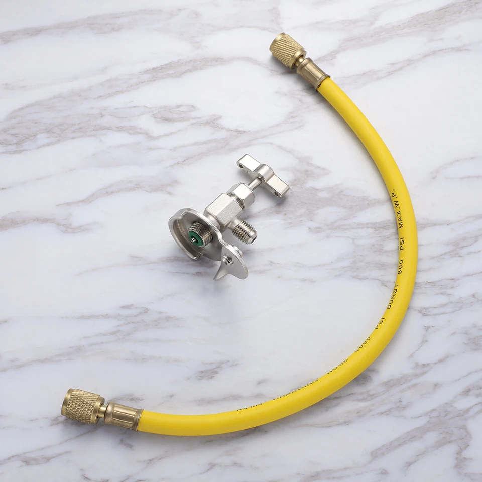 WINOMO Air Conditioning Refrigerant Charging Hose R12 R22 R134A Can Tap Dispensing Valve for Auto Car