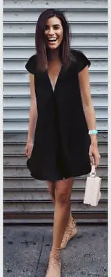 Сексуальное женское летнее платье с глубоким v-образным вырезом, Короткое мини черное платье, новинка, повседневная одежда размера плюс, Белая Летняя одежда