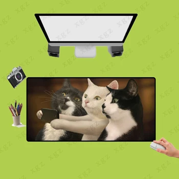 

XGZ three cute kittens Gaming Mouse Pad Computer Notebook Keyboard Mat Coaster Waterproof Rubber Anti-skid Large Size Mousepad