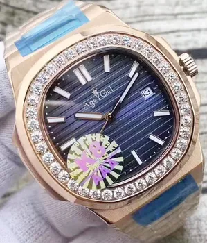 

Luxury Brand New Automatic Mechanical Men Watch Sapphire Transparent Black Blue Glide Sooth Rose Gold Bid Diamond Bezel Luminous