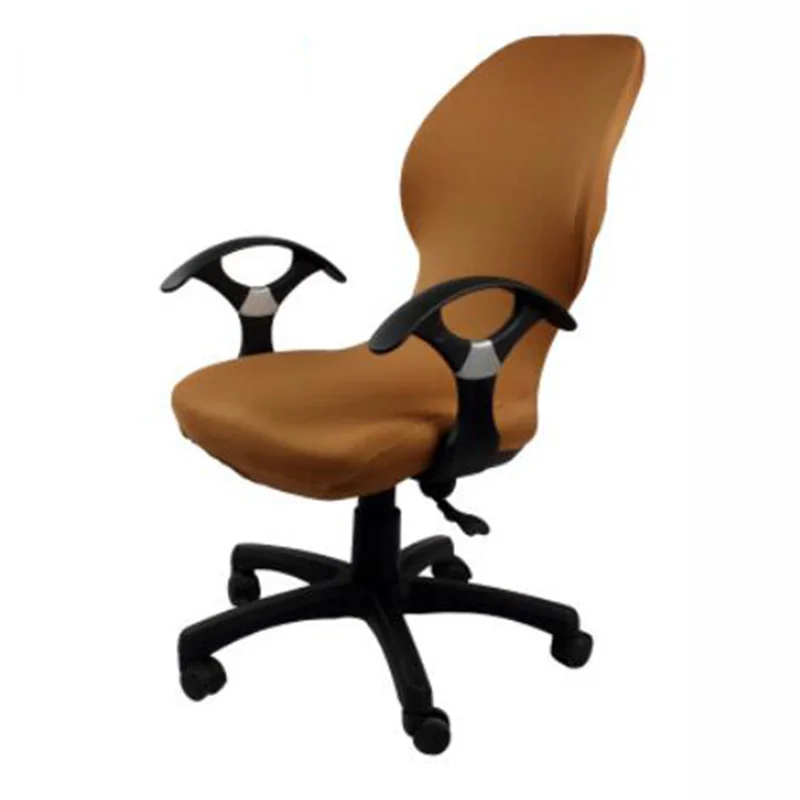 4 шт./лот эластичные чехлы для сидений для компьютерных стульев покрытия для офисных стульев чехол на компьютерное кресло чехол для кресла Housse de Chaise - Color: Coffee