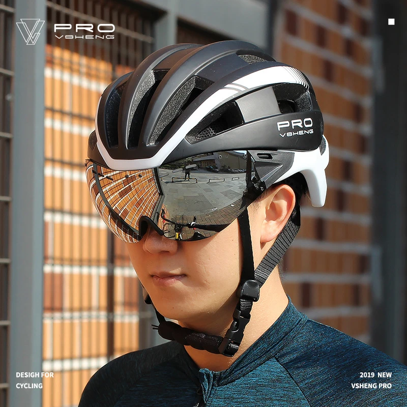 Mtp Geïntegreerde Lens Fietshelm Mannen Vrouwen Veilig Cap Met Bril  Mountainbike Helm Mtb Hoed Ademend Road Fiets Helm|Bicycle Helmet| -  AliExpress