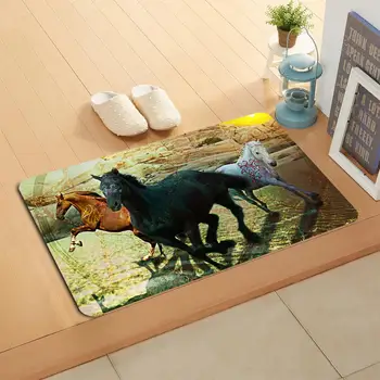 

Custom Horse Doormat Home Decor Door mat Floor Mat Bath Mats foot pad#20-05-19-05