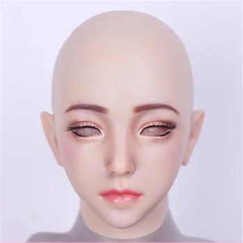 

Hot New!!! Soft Silicone Realistic Female Male Face Crossdresser Mask Handmade Makeup Transgender Mask Halloween Cosplay Mask 3D