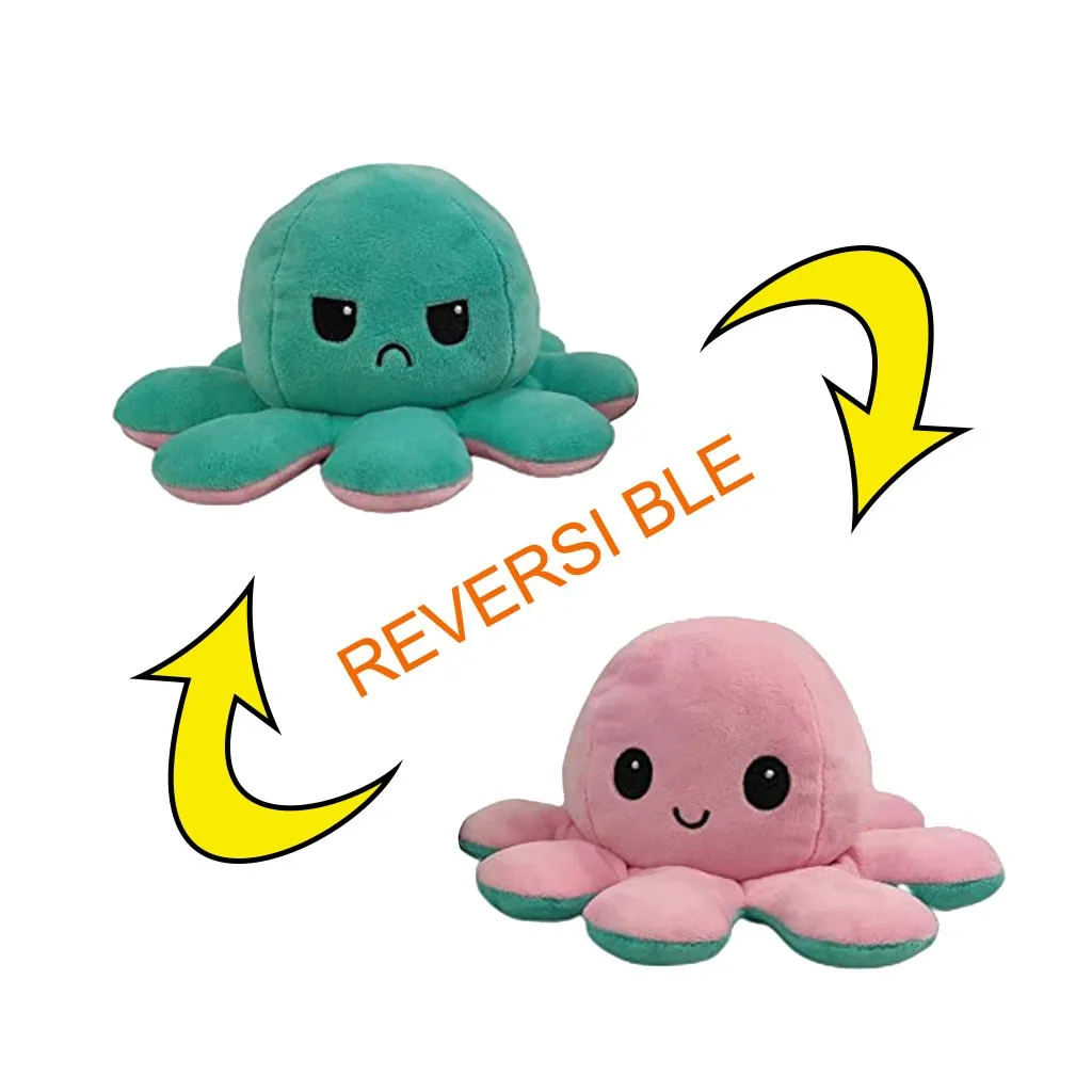 peluche pieuvre reversible