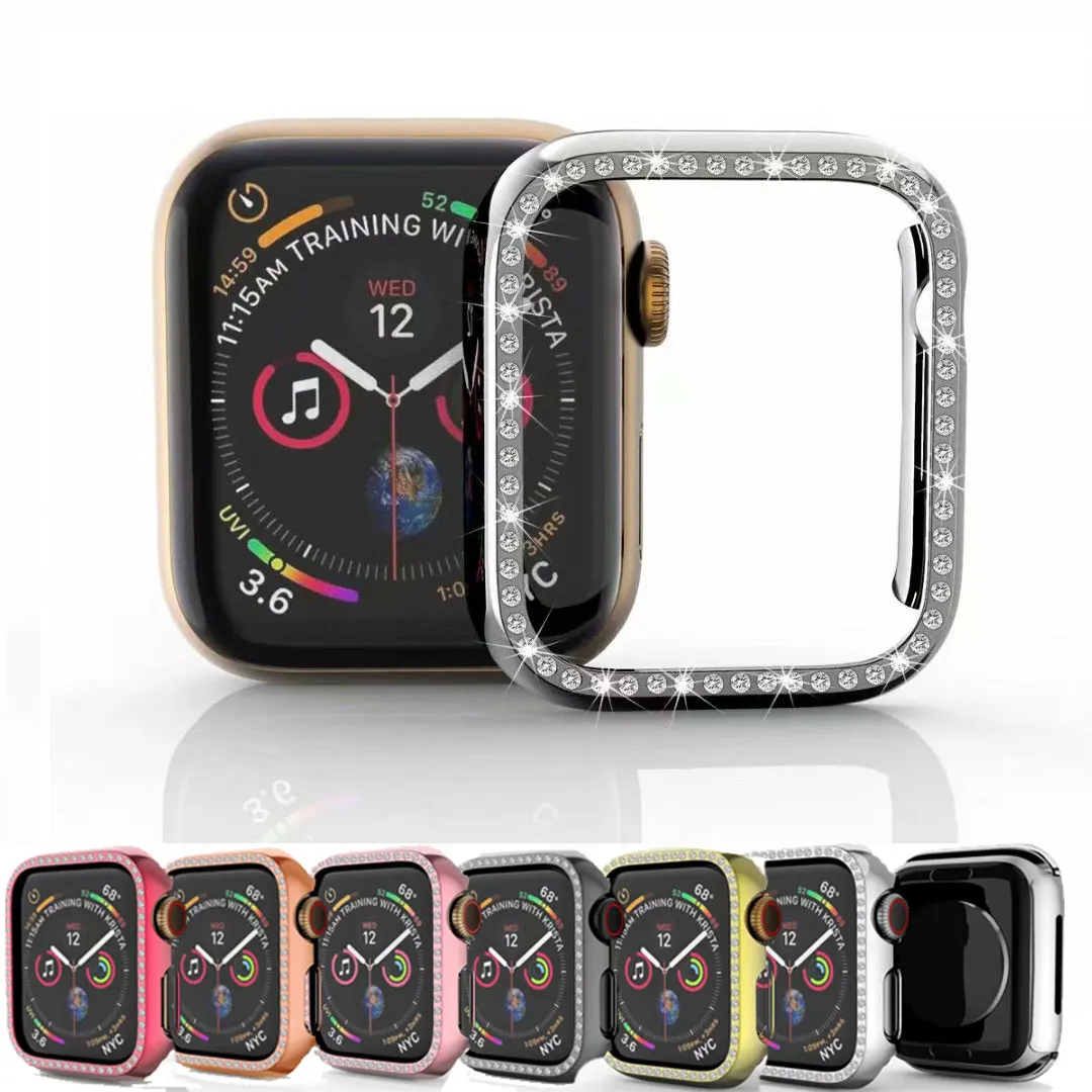 Защитный экран металлический Алмазный защитный чехол для Apple Watch Series5 4 3 2 1 38 мм 42 40
