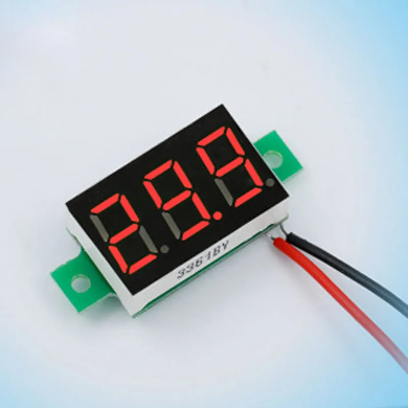 

CHIZIYO LED Digital Voltmeter With Reverse Connection Protection Mini 2 Cables DC2.5V-30V Voltmeter 0.28 Inch