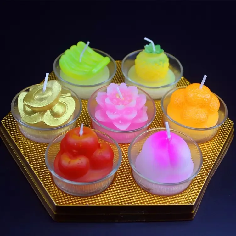 

Candle Lamp Water Fruit Bowl Wholesale Buddha Utensils Seven Fruit Bowl Dharma-vessel Temple Buddhist Prayer Room Piece Candle E