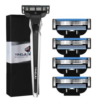 

TFLYSHAVE Forious 3 Men Shaver Razor Blade Face Care 3 Layer Shaving Razor Hair Removal Trimmer Compatible with Mach 3 Gift Box