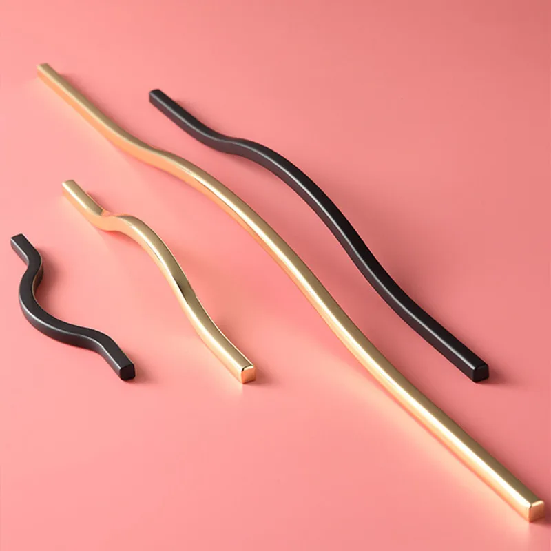 مقابض خزانة ذهبية لامعة لدرج المطبخ وخزانة الملابس...