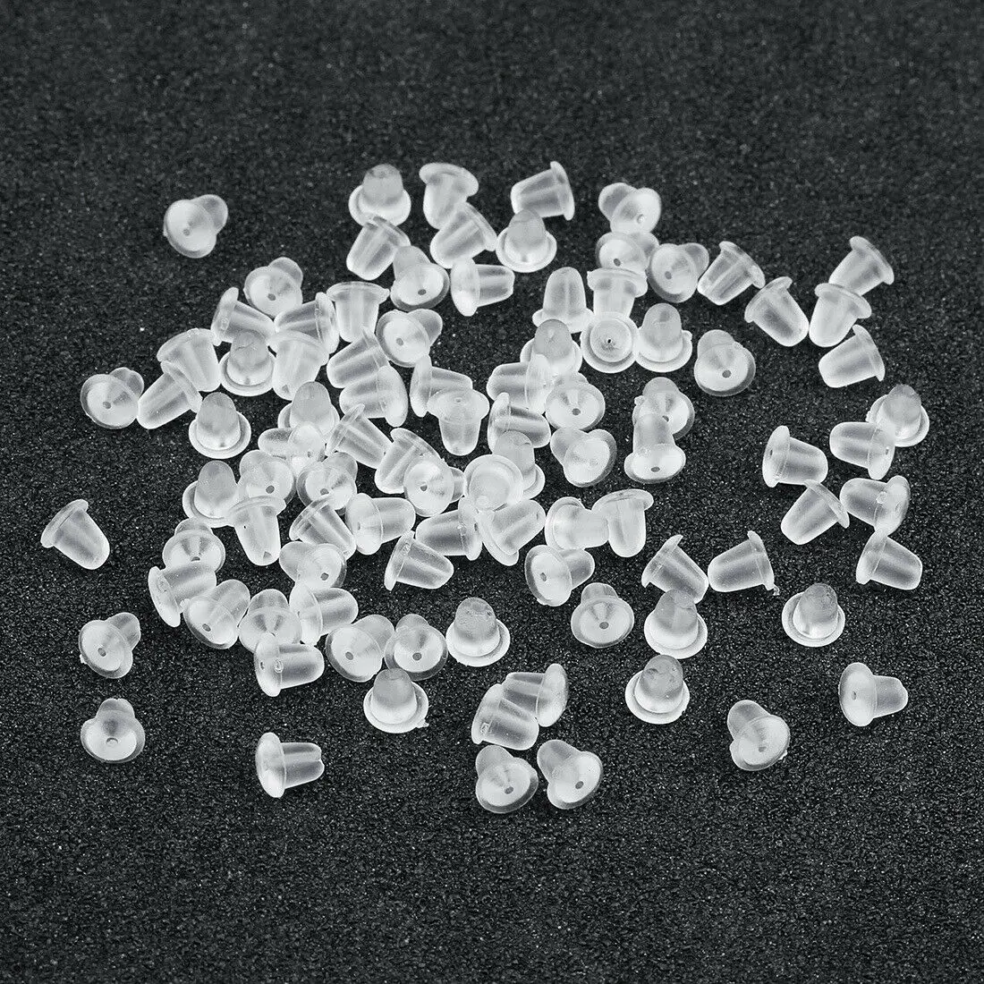 

500pcs Clear Soft Silicone Rubber Earring Backs Stoppers Jewelry Ear Plugging