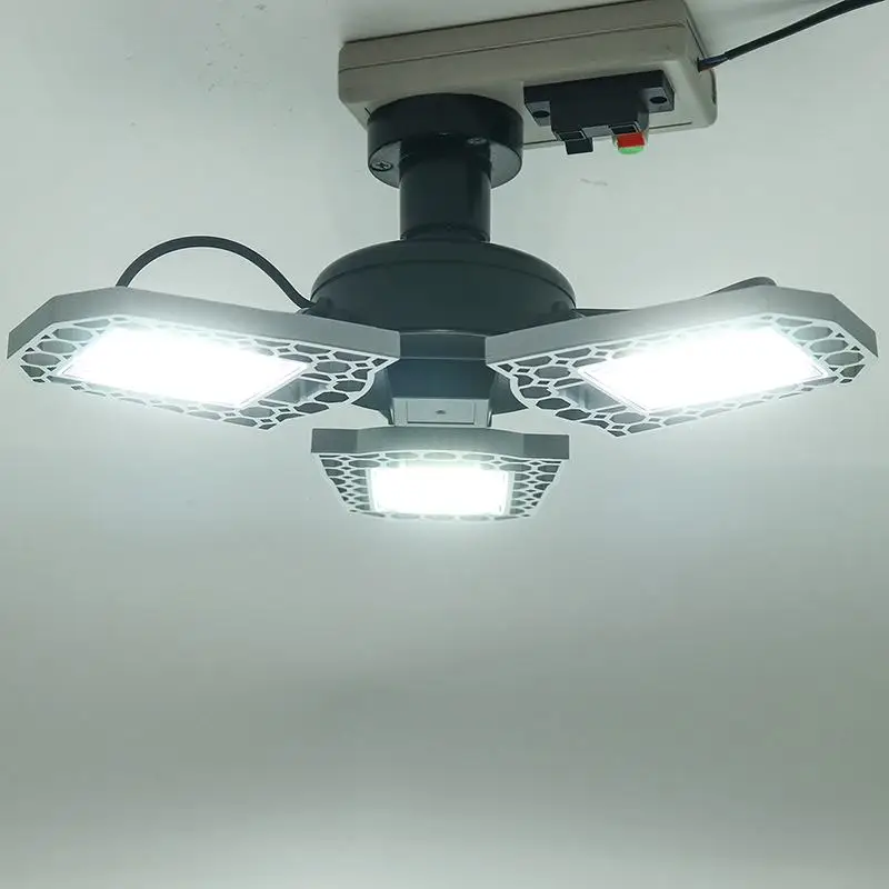 E26 100W 12000LM 6000K складной деформированный светодиодный датчик света высокий отсек свет гаражная лампа AC 100-270V промышленное освещение для склада