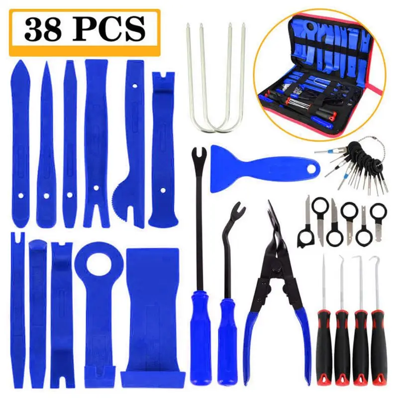 US $37.49 38pcs Professional Car Interior Door Disassembly Dash Auto Radio Removal Pry Tools Set Car Panel Removal Tools