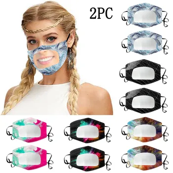 

2PCS Clear Window Visible Expression For The Deaf And Hard Of Hearing Mouth Mask Mouth Muffle Facial Mask Masques