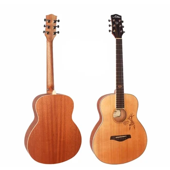 

36 Inch Acoustic Guitar Red Cedar Solid 6 String Guitar Carving Folk Guitar Mahogany Musical Instrument Gift AGT254