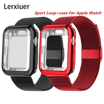 

Mlianese Loop Strap + case For Apple Watch band apple watch 4 3 band 42mm 38mm iwatch band 44mm 40mm bracelet watch Accessories