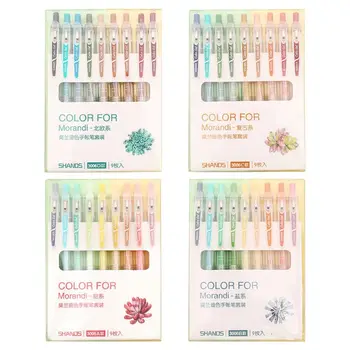 

9pcs 0.5mm Signing Neutral Gel Pens Press Journal Student School Stationery Gift