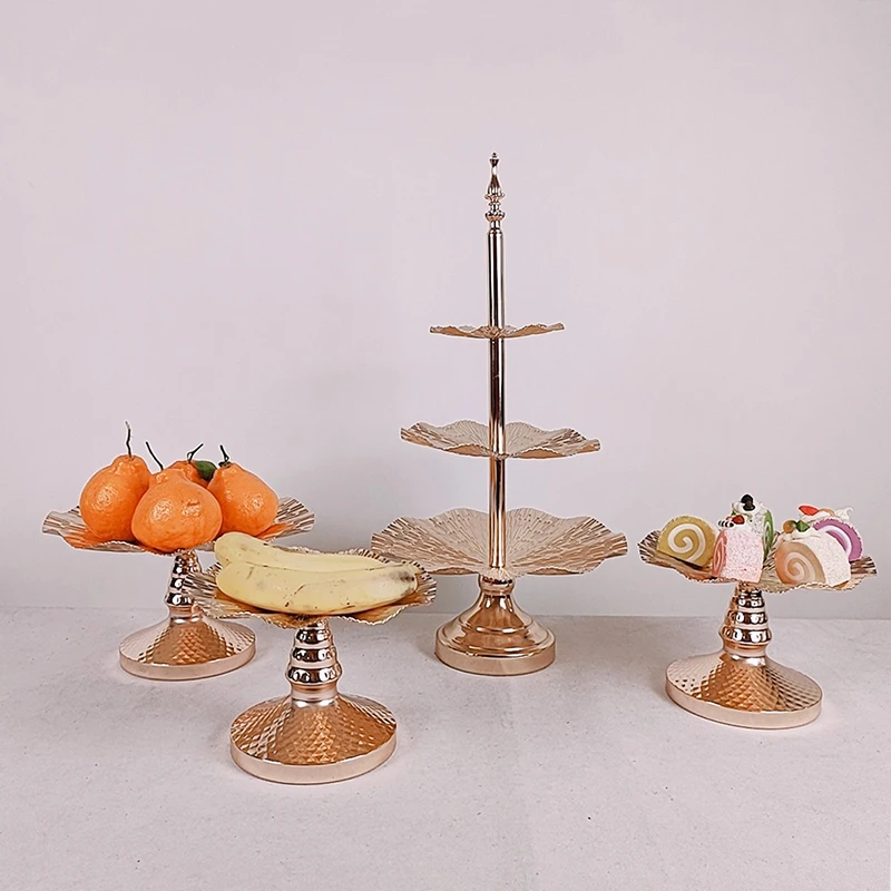 Bandeja dorada para fruta, soporte de mesa para tarta bandeja de almacenamiento de joyas con mango, uds. 7 - AliExpress