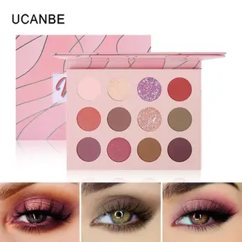 

2019 New 12 Colors Nude Glitter Eyeshadow Palette Matte Shimmer Makeup Palette Long Lasting Waterproof Mineral Powder Eye Shadow
