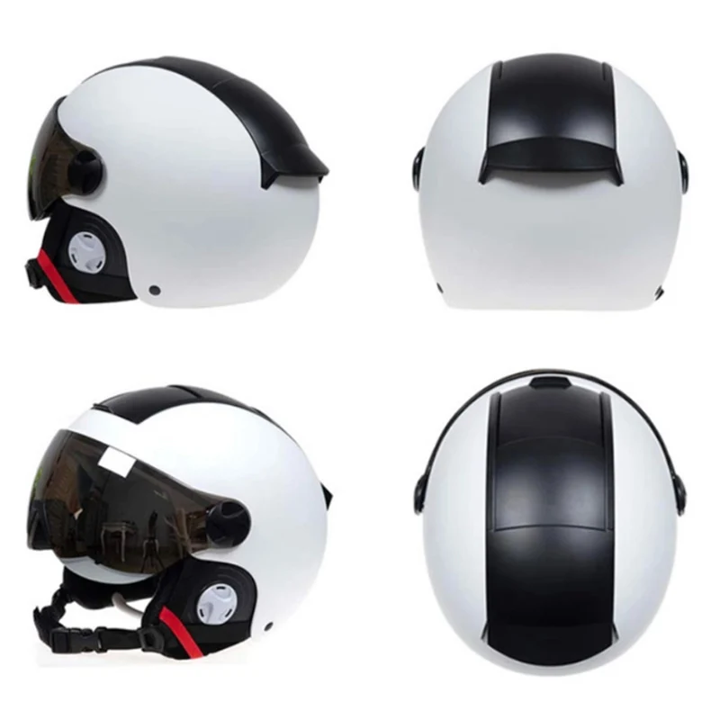 LOCLE CE Certification Skiing Helmet Men Women Ski Helmet Outdoor Sports Ski Snowboard/Skateboard Helmet ABS+PC+EPS 52-63cm - Цвет: White Black