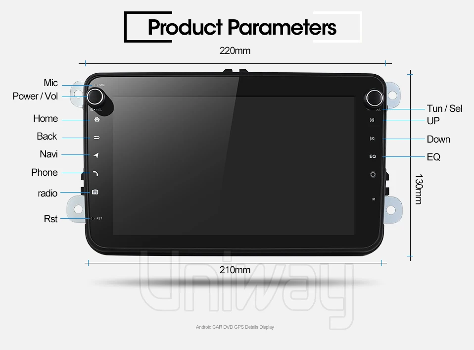 Perfect uniway KCDZ8071 2G+32G android car dvd for vw polo passat b6 b7 golf 5 tiguan skoda octavia rapid fabia car radio navigation 11
