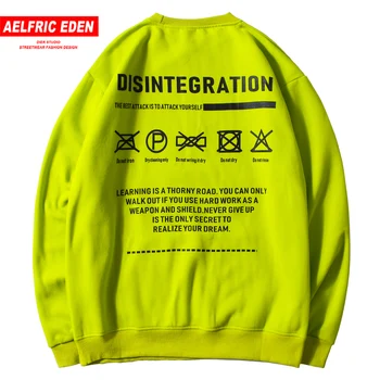 

Aelfric Eden Letter Printed Thick Mens Sweatshirts Streetwear Casual Cotton Pullovers 2019 Fashion Hip Hop Harajuku Long Sleeve