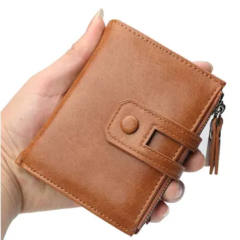 

Short Retro Wallet Multi-Function Zipper Coin Purse Large Capacity Card Package For Men