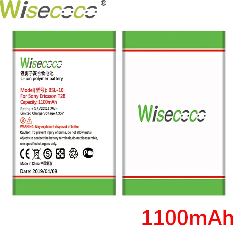 Wisecoco 1100 мАч BSL-10 Аккумулятор для телефона sony Ericsson T28 T29 T39 R520 R320 новейшее производство Высококачественная батарея