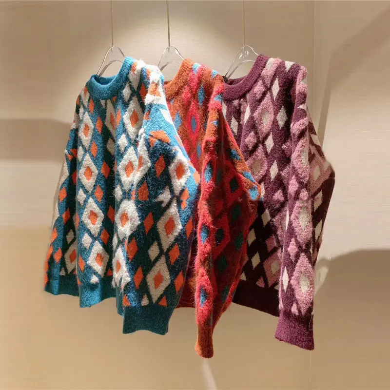 

Sweater women's new autumn / winter 2020 Hong Kong style retro Pullover Knitted Top