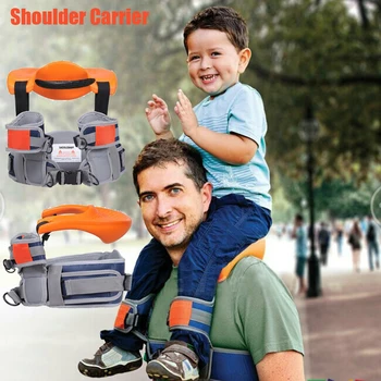 

Hands-Free Shoulder Carrier For Daddy Nylon Child Strap Rider for 2-5 Years Old Kids Baby Safest Kangaroo Wrap Sling Suspenders