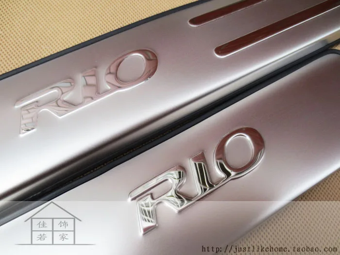 Высококачественная нержавеющая сталь порога Обложка Добро пожаловать педаль отделкой для Kia RIO K2 2010- 4 шт./компл. автомобиля-Средства для укладки волос