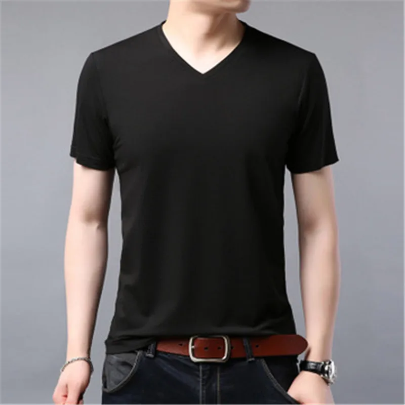 

2019 spring and summer men's solid color short-sleeved T-shirt wmb08