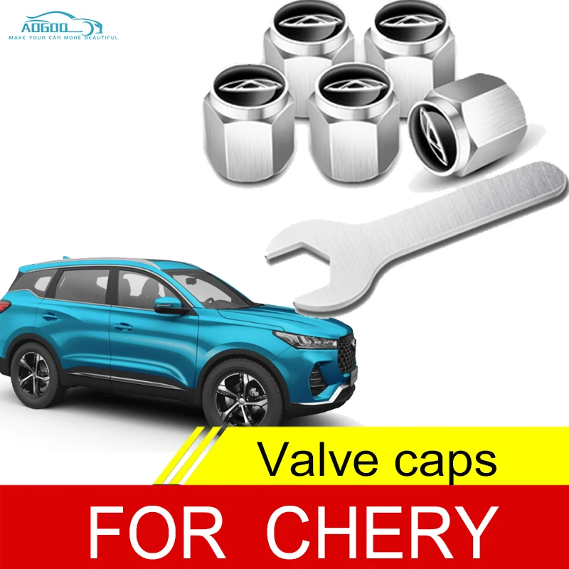 

Car Wheel Tire Air Valve Caps Stem Cover With Brand For Chery Tiggo 7 Pro 8 FL ARRIZO 7 COWIN QQ3 E5 E3 Tiggo3 Auto Accessorier