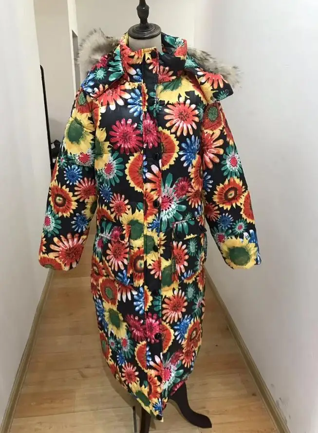 3xl модная женская хлопковая подкладка Подсолнух тонкий карман на молнии пояса высокое качество очень теплый