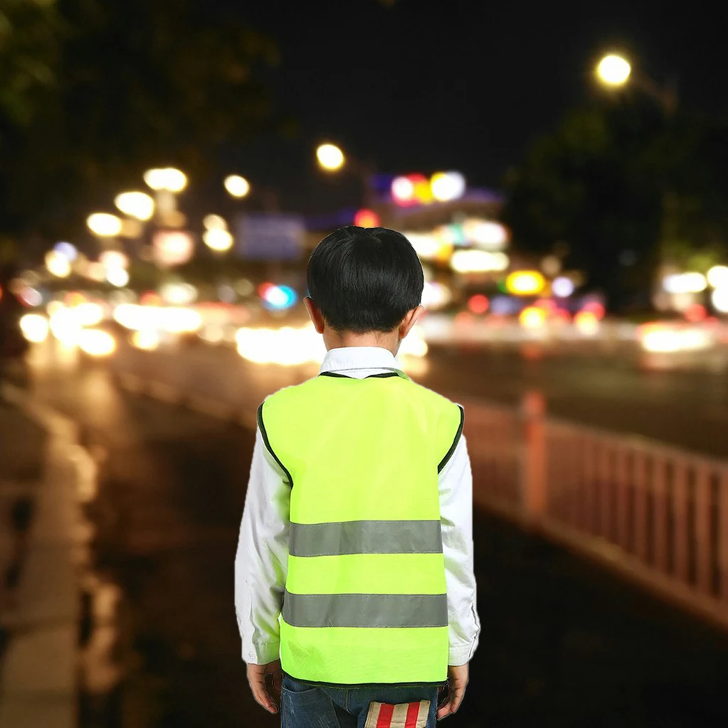 High Visibility Kids Safety Vest, Children Waistcoat Vest with Reflective Strips Traffic Clothes