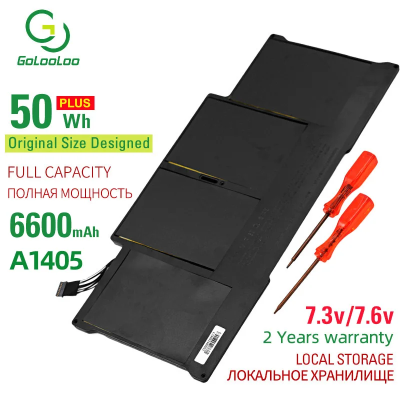 Аккумулятор Golooloo для ноутбуков Apple MacBook Air 50 Вт/ч 7 3 В A1405 A1466 2011-2014 A1496 A1369 A1377 MC965 MC966CH/A
