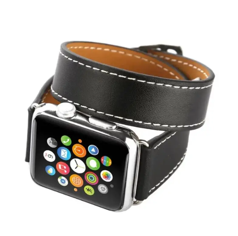 

Double Tour Extra Long Leather loop for iwatch Strap Series 4 2 3 1 for Apple Watch band 38mm 42mm 40mm 44mmseries 5