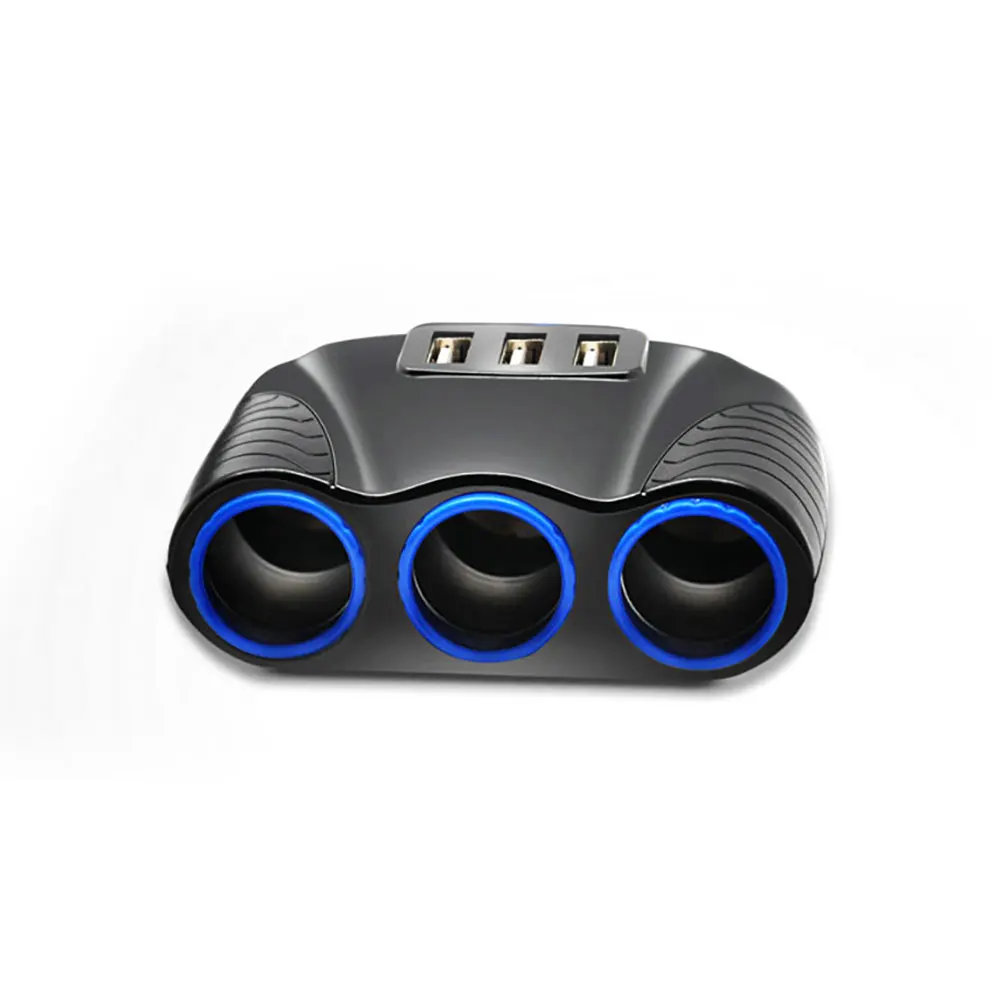 Car Cigarette Lighter Cigarette Socket Splitter Multifunctional Car Charger USB Mobile Phone 2.1A 120W Durable